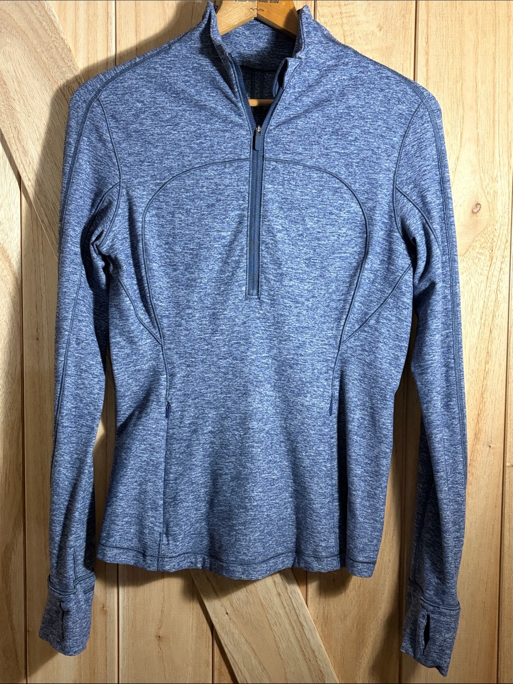Lululemon Blue Heathered Half Zip Long Sleeve Pullover Size 6